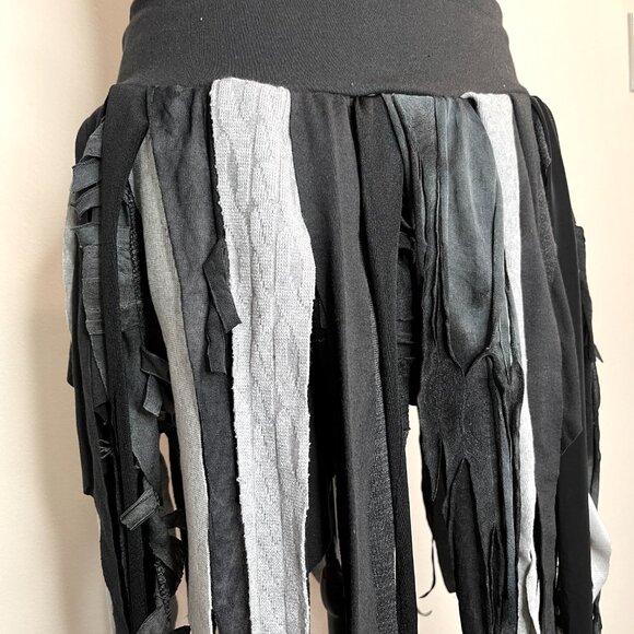Gray Mummy Skirt Size Small Medium Fringe Top Cosplay Costume Tattered Torn Goth - Picture 7 of 15